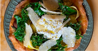 Pizza de légumes verts ricotta crémeuse
